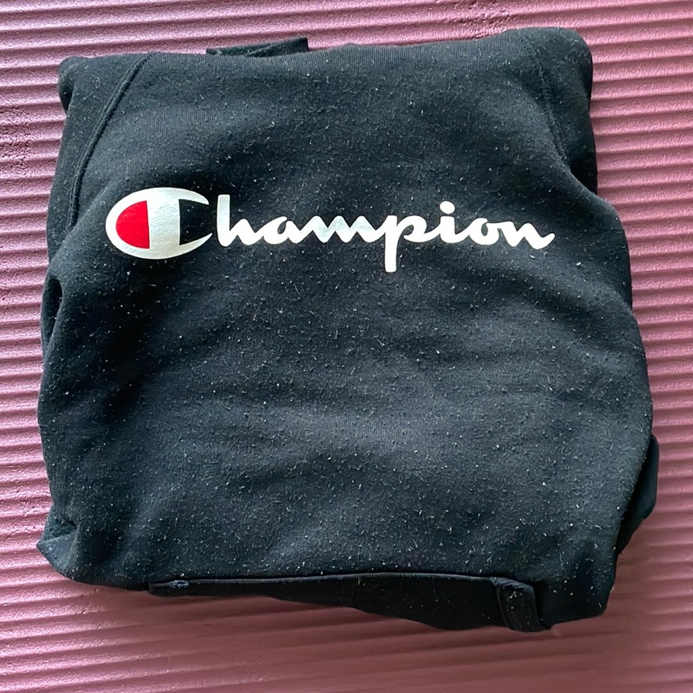 Champion Black Hoodie (S) - worn